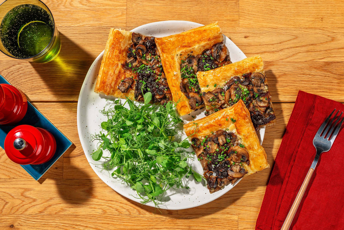 Garlic Mushroom and Onion Marmalade Tart