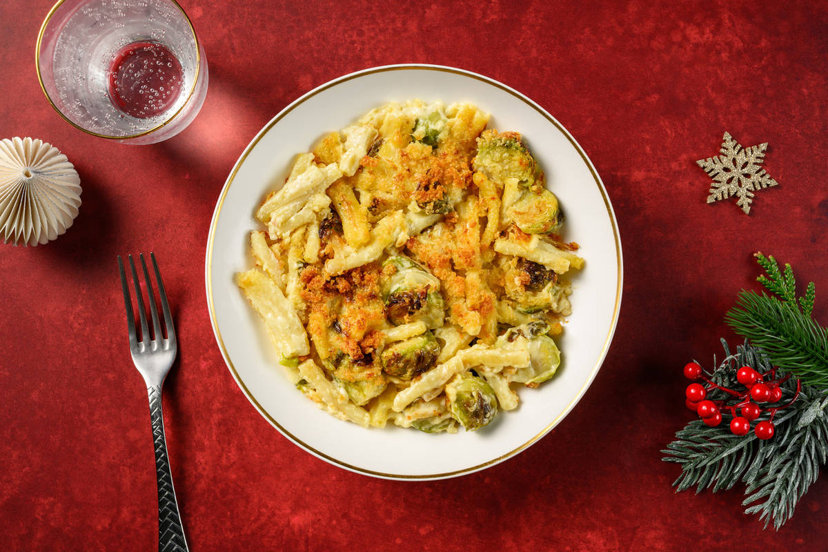 Bacon and Brussels Sprout Merry Mac & Cheese