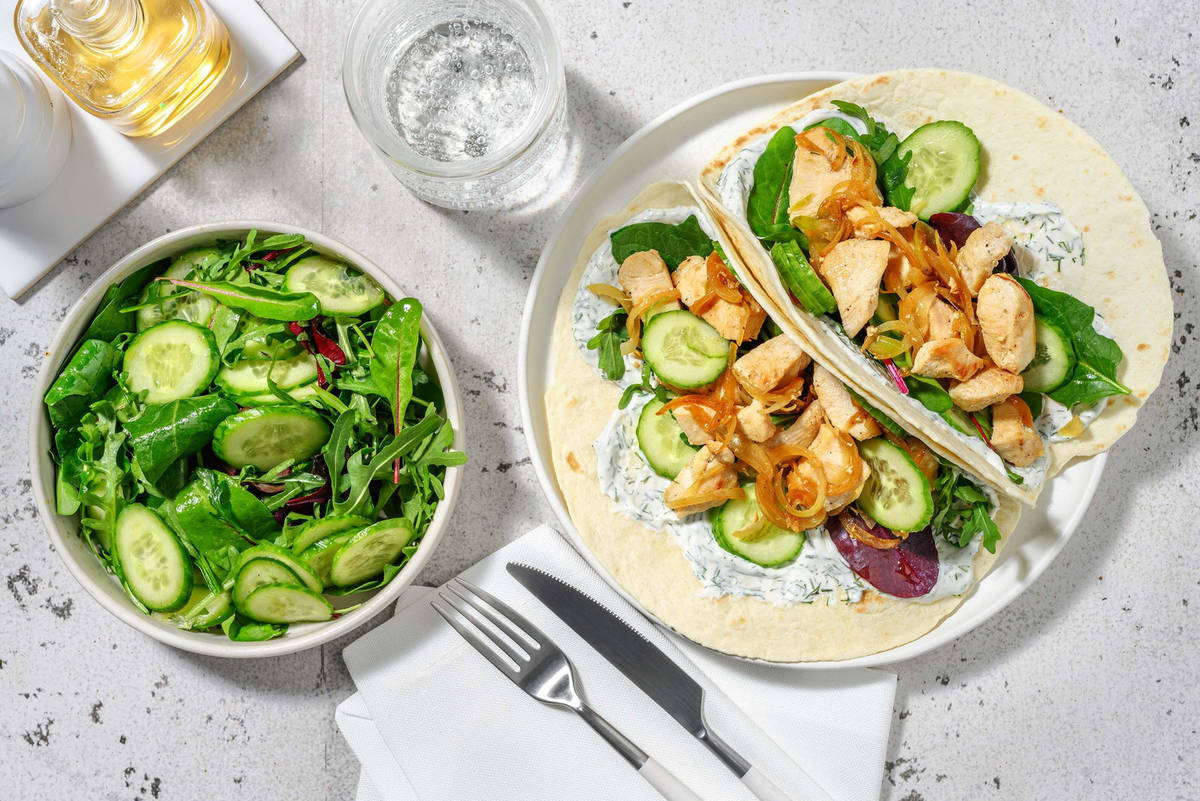 Wraps fraîcheur poulet façon souvlaki