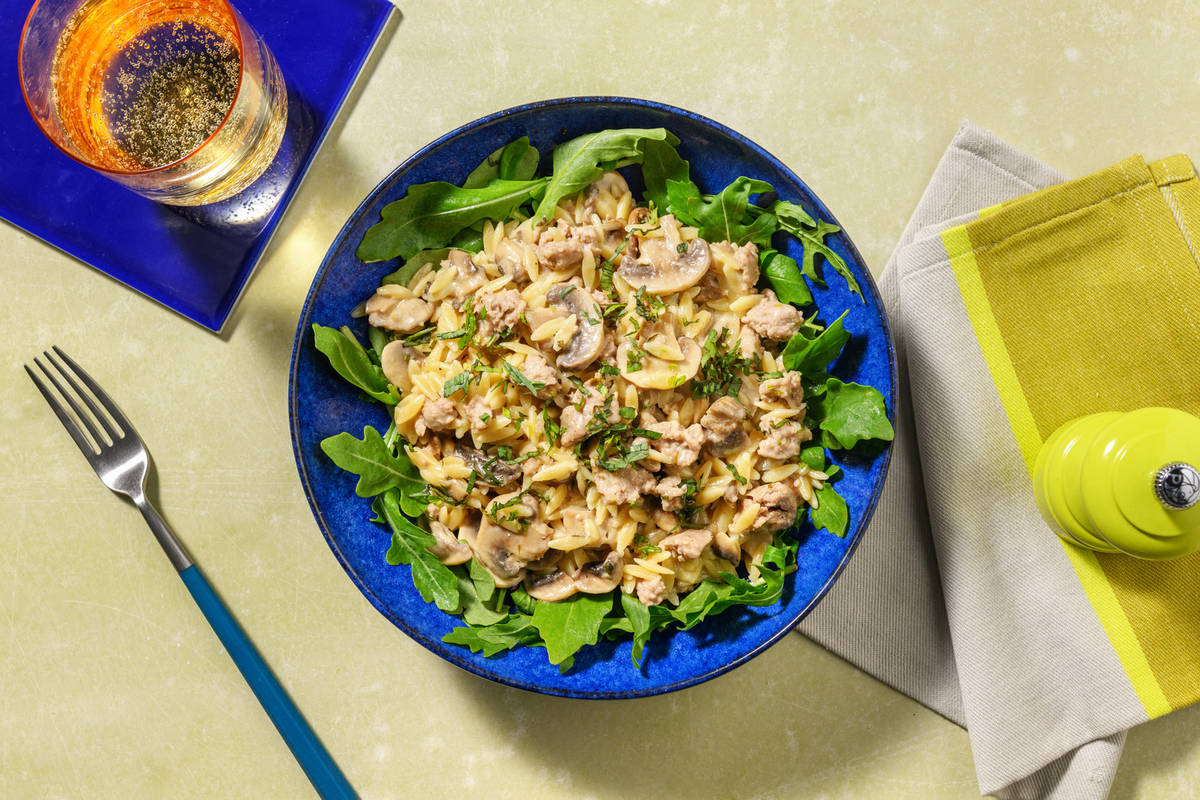 One Pot : orzo crémeux & porc haché