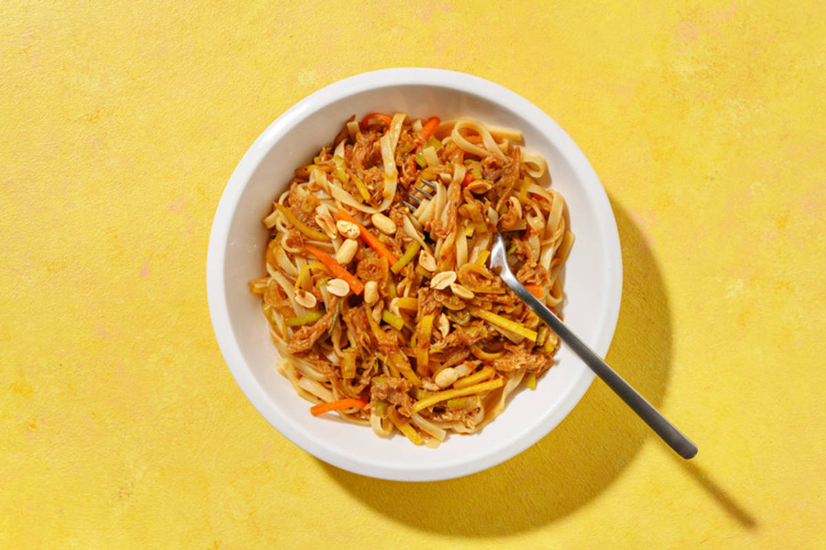 Nouilles de riz express au porc effiloché