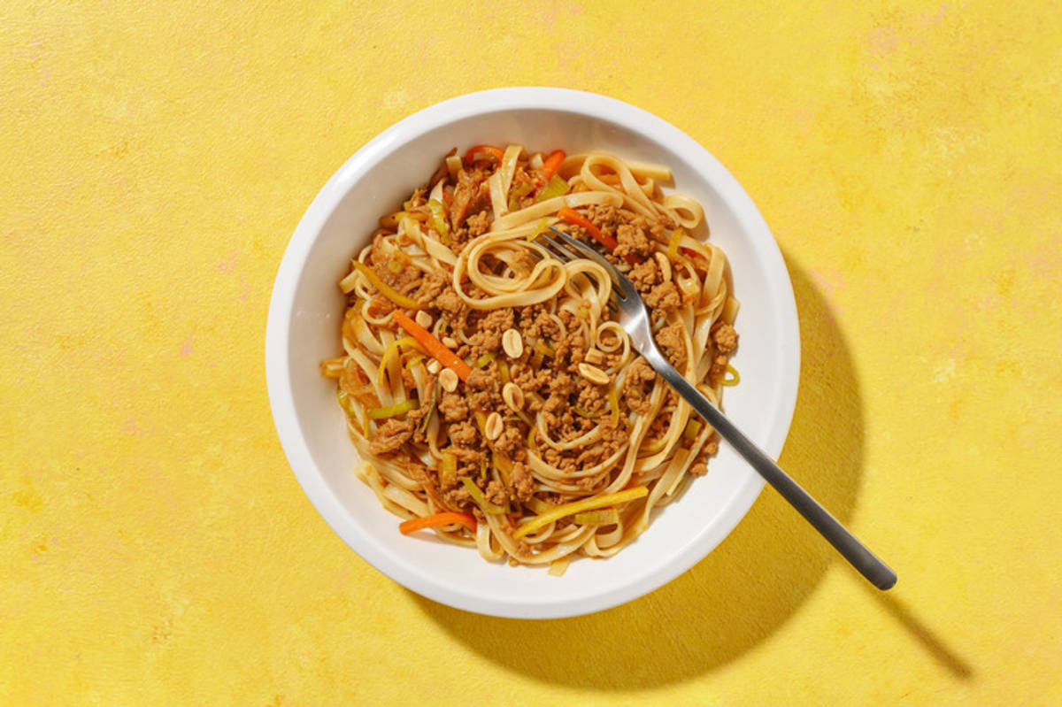 Les Végés : Nouilles de riz sautées au haché végétal