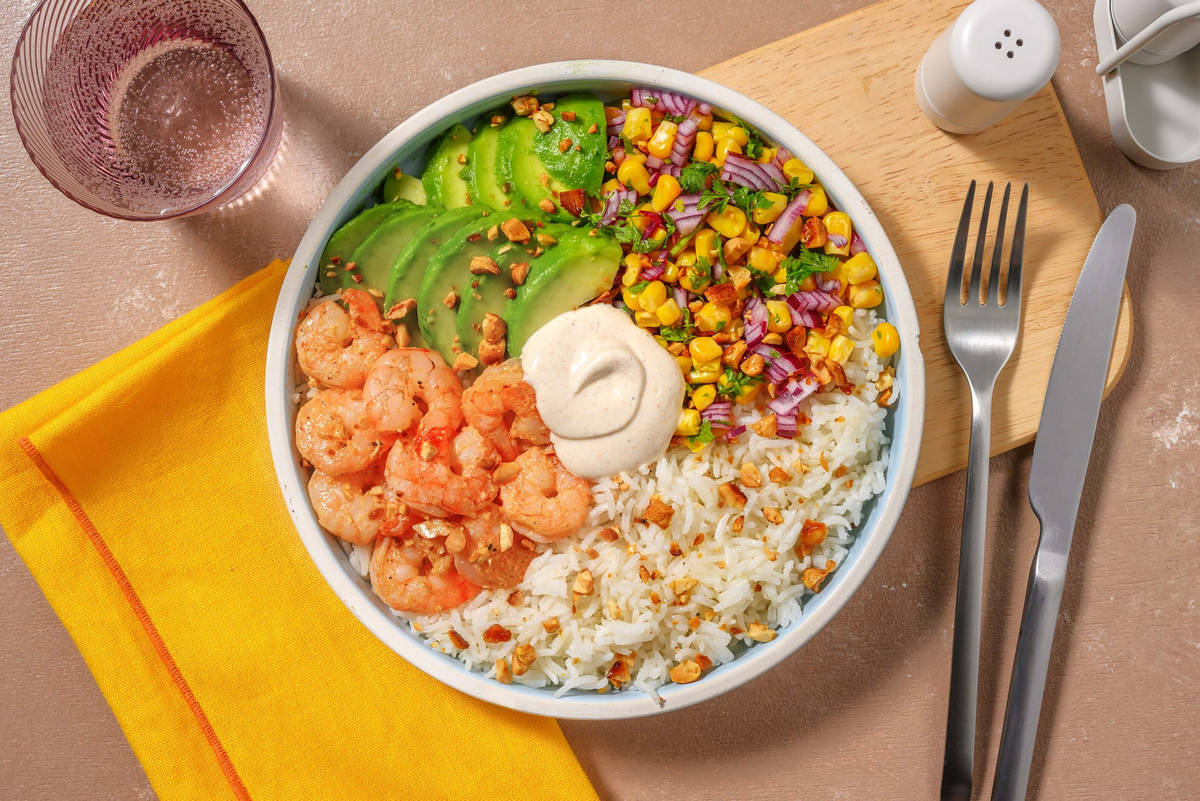 Mexicansk-inspireret rejebowl