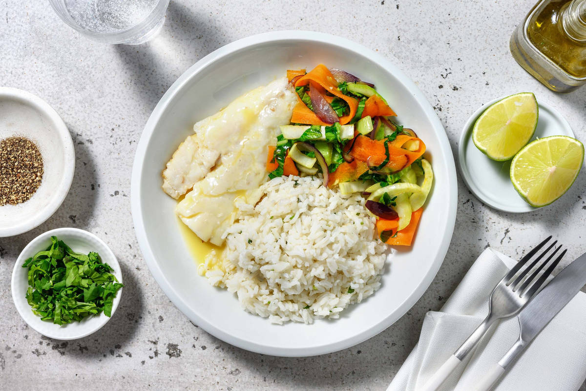 Cod in ginger broth sauce