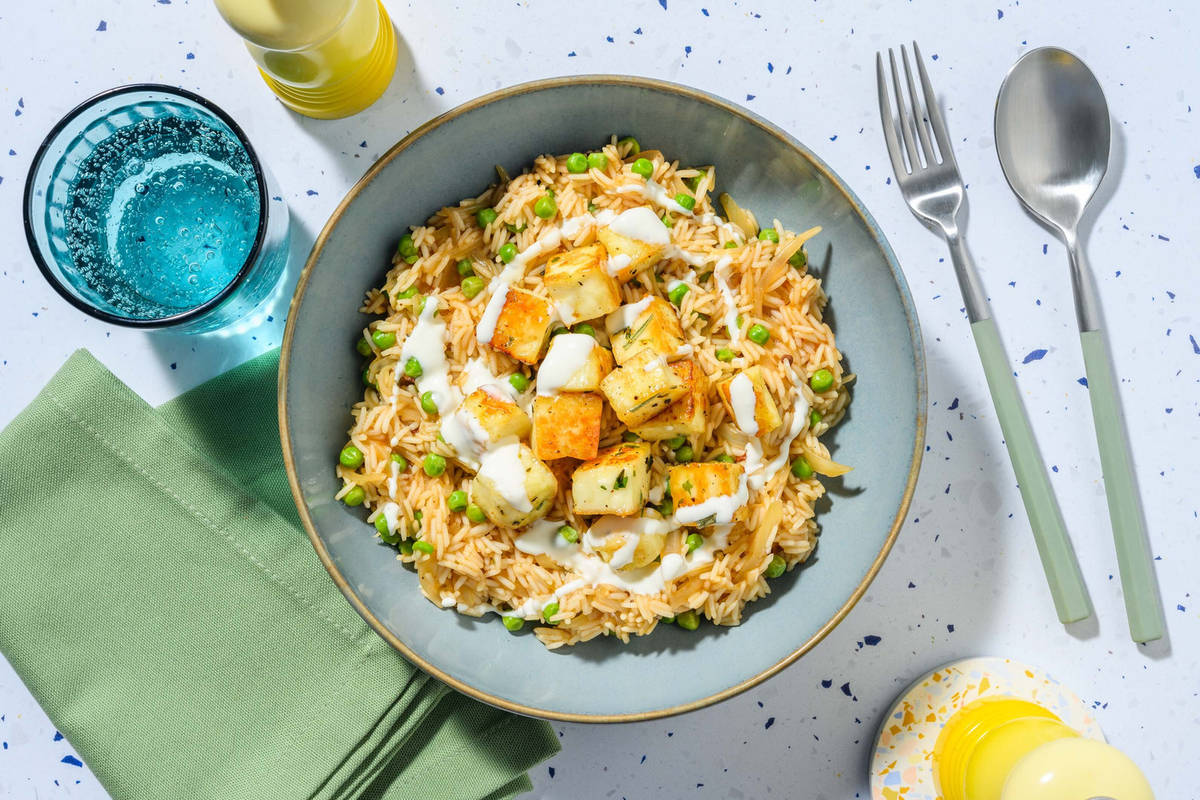 Sticky Glazed Halloumi and Chipotle Pilaf