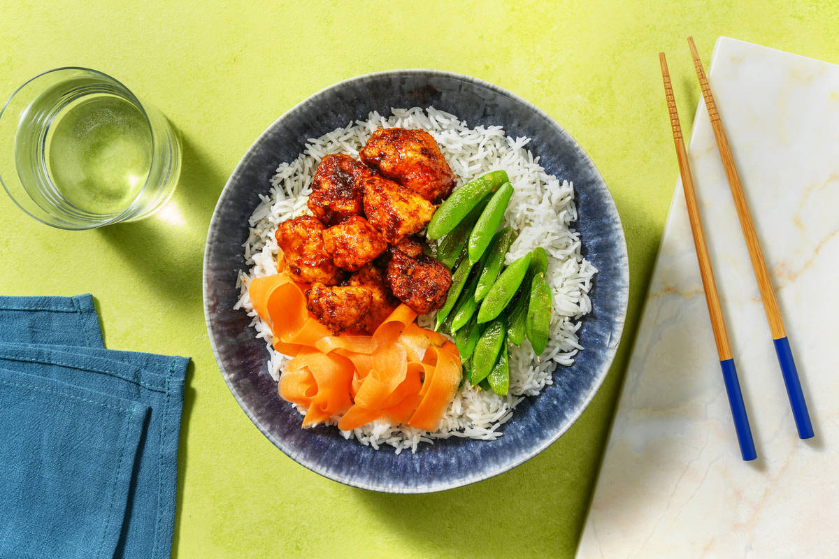 Miso Teriyaki Glazed Tofu Nuggets