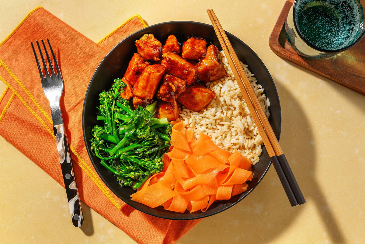 Korean Inspired Bulgogi Chicken Breast Rice Bowl