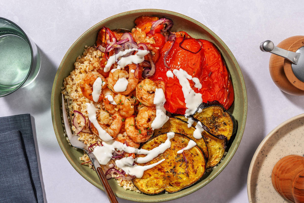 Rosemary Shrimp with Roasted Vegetables