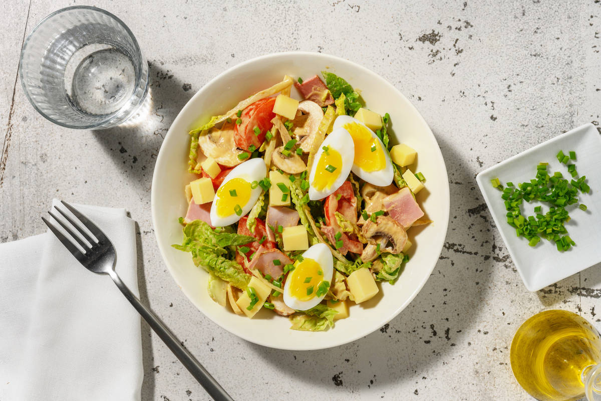 Salade parisienne express : jambon & cantal