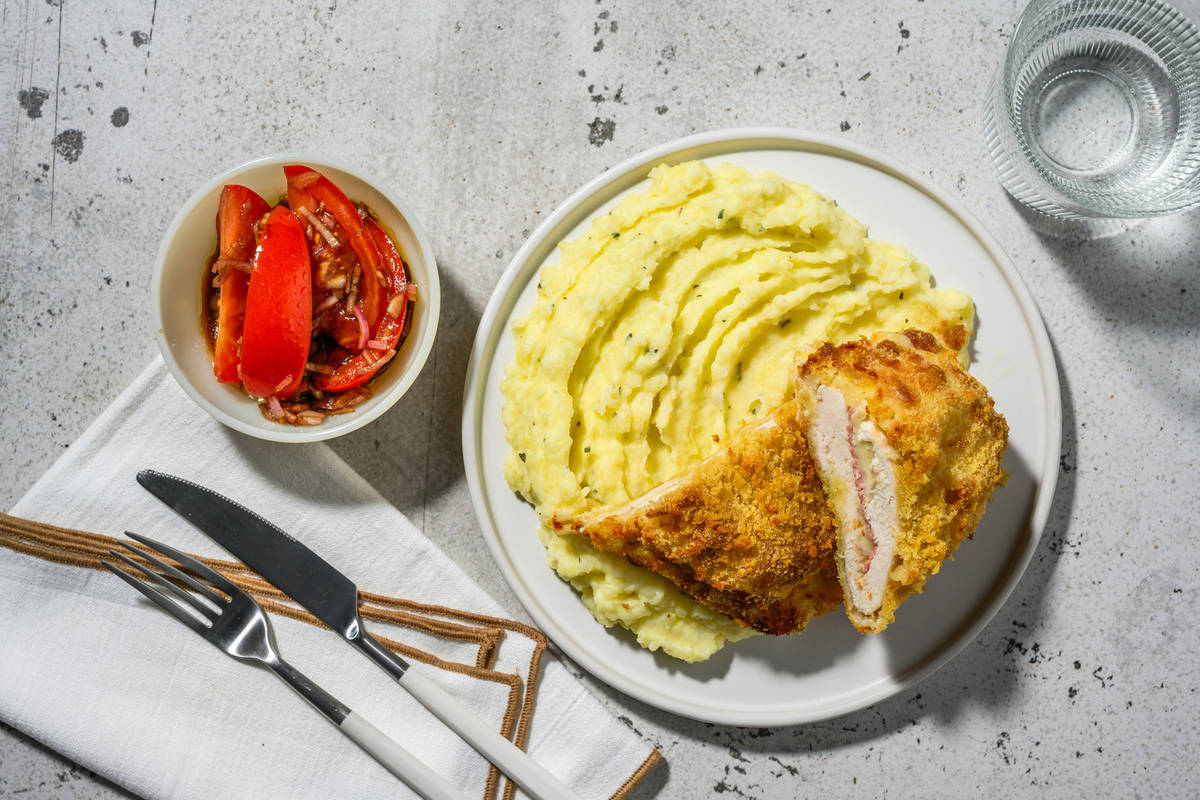 Cordon bleu blanc rouge & purée au thym