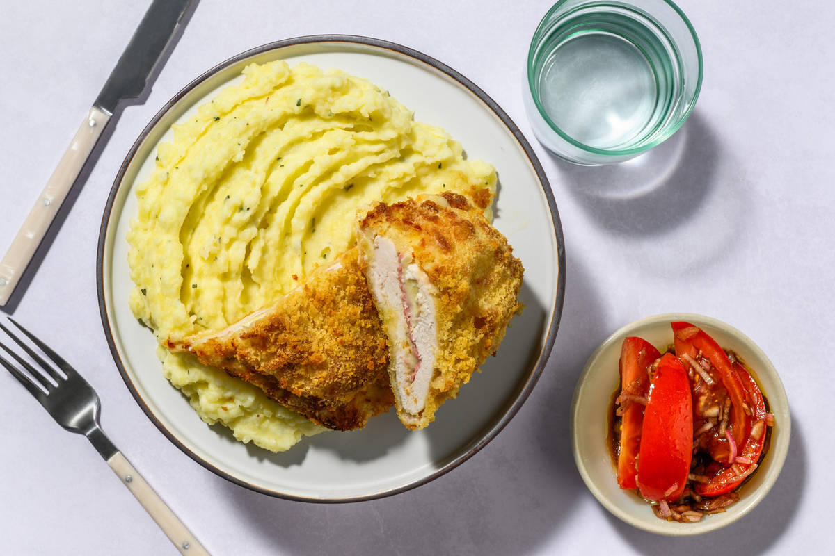 Cordon bleu blanc rouge & purée au thym