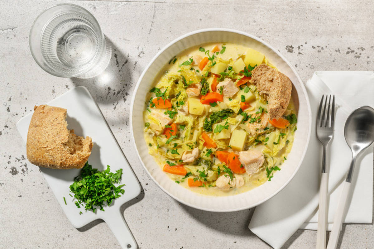 Waterzooï de poulet Label Rouge au chou vert
