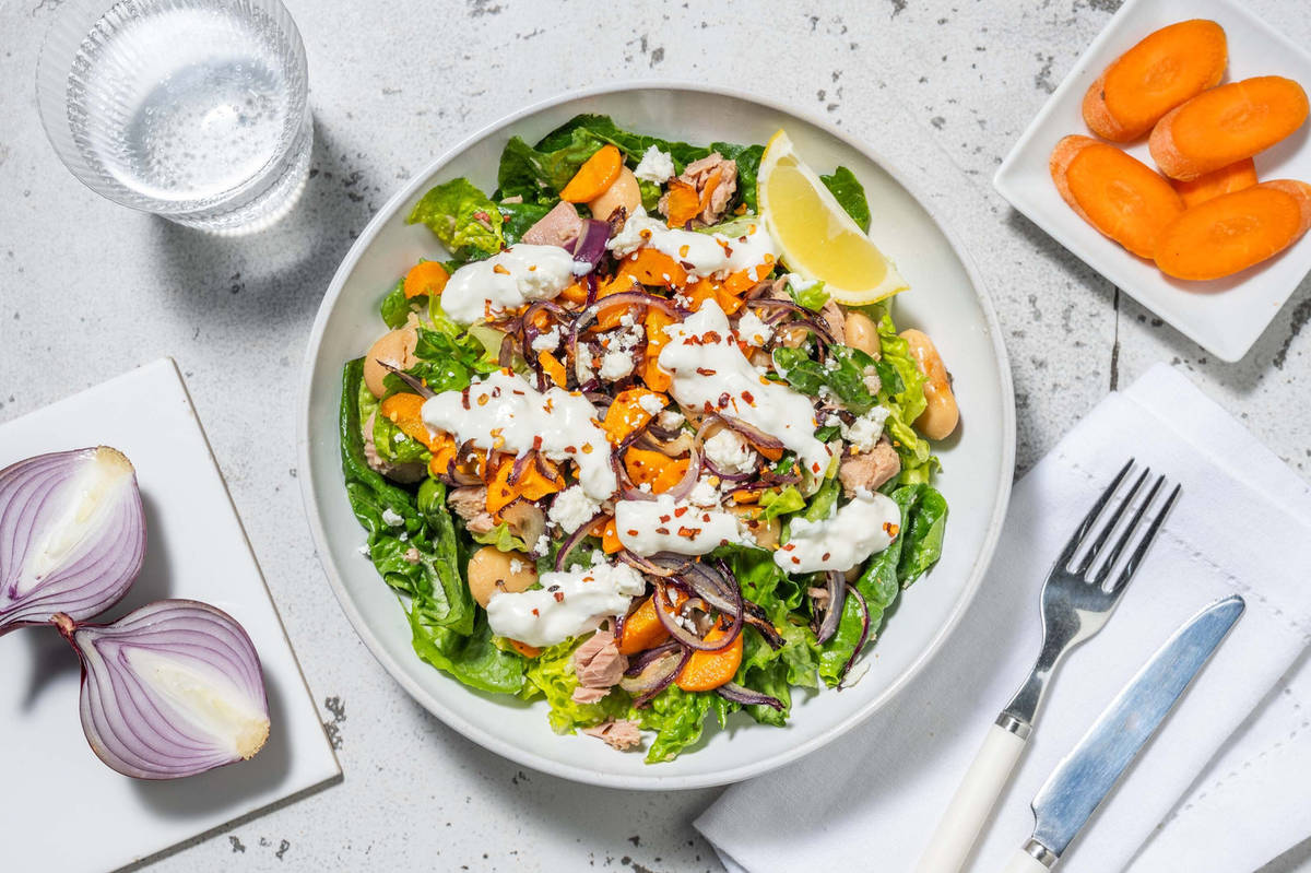 Salat mit Hähnchen und Butterbohnen