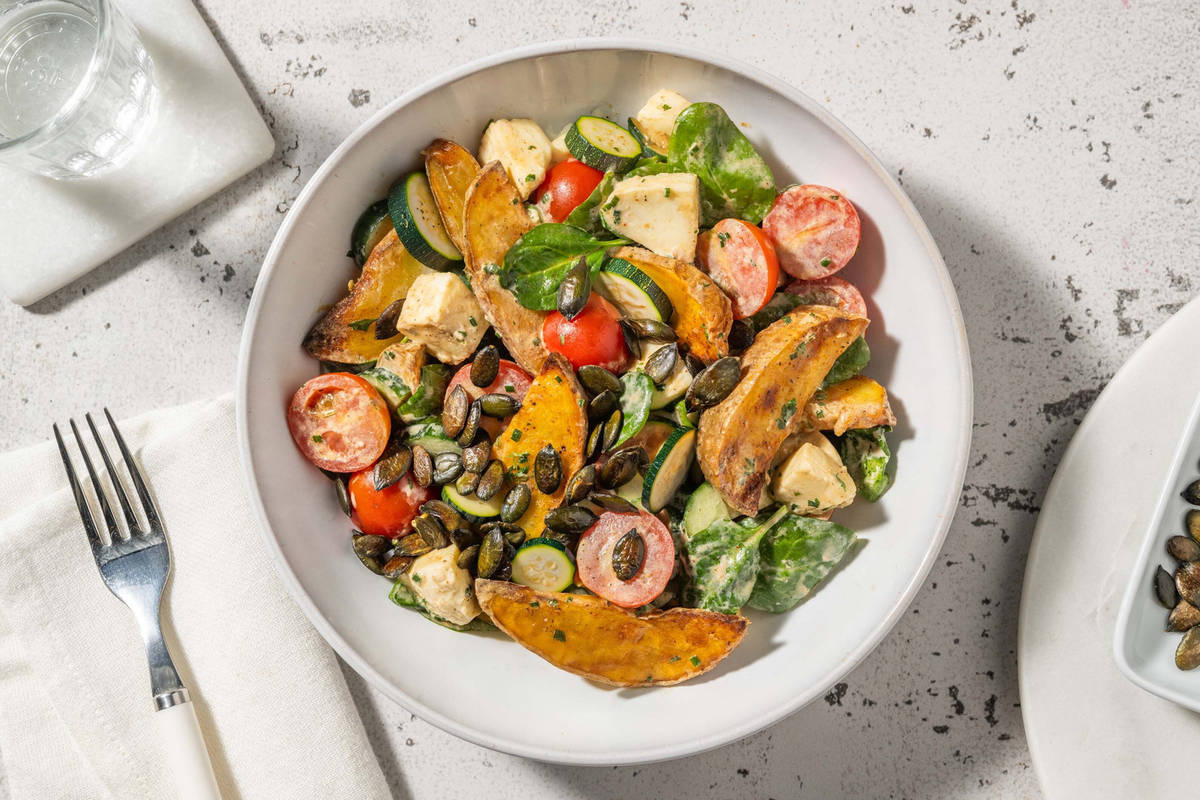Kartoffelsalat mit Mozzarella & Kirschtomaten