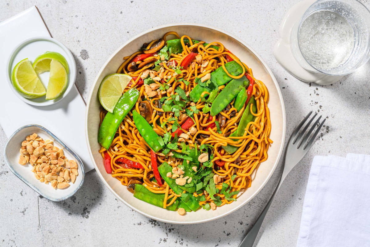 Fragrant Thai Style Prawn Peanut Noodles