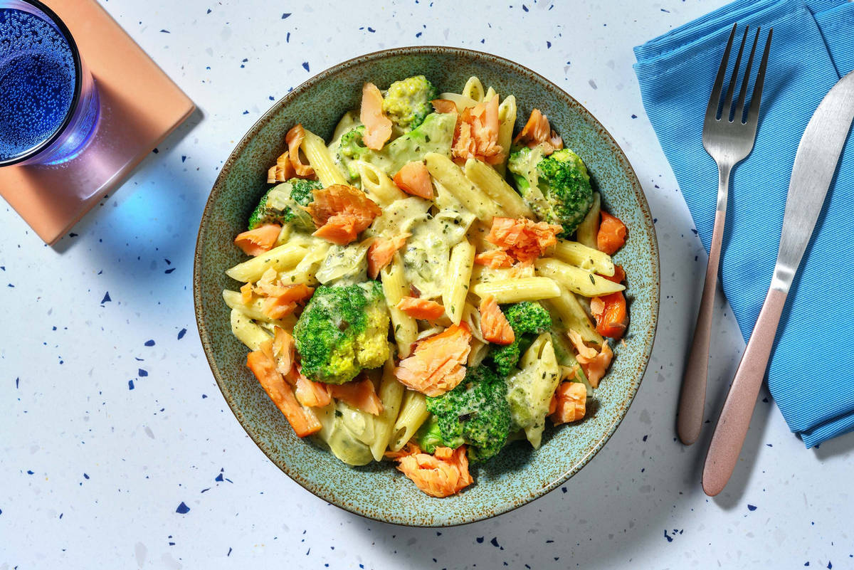 Penne au saumon fumé