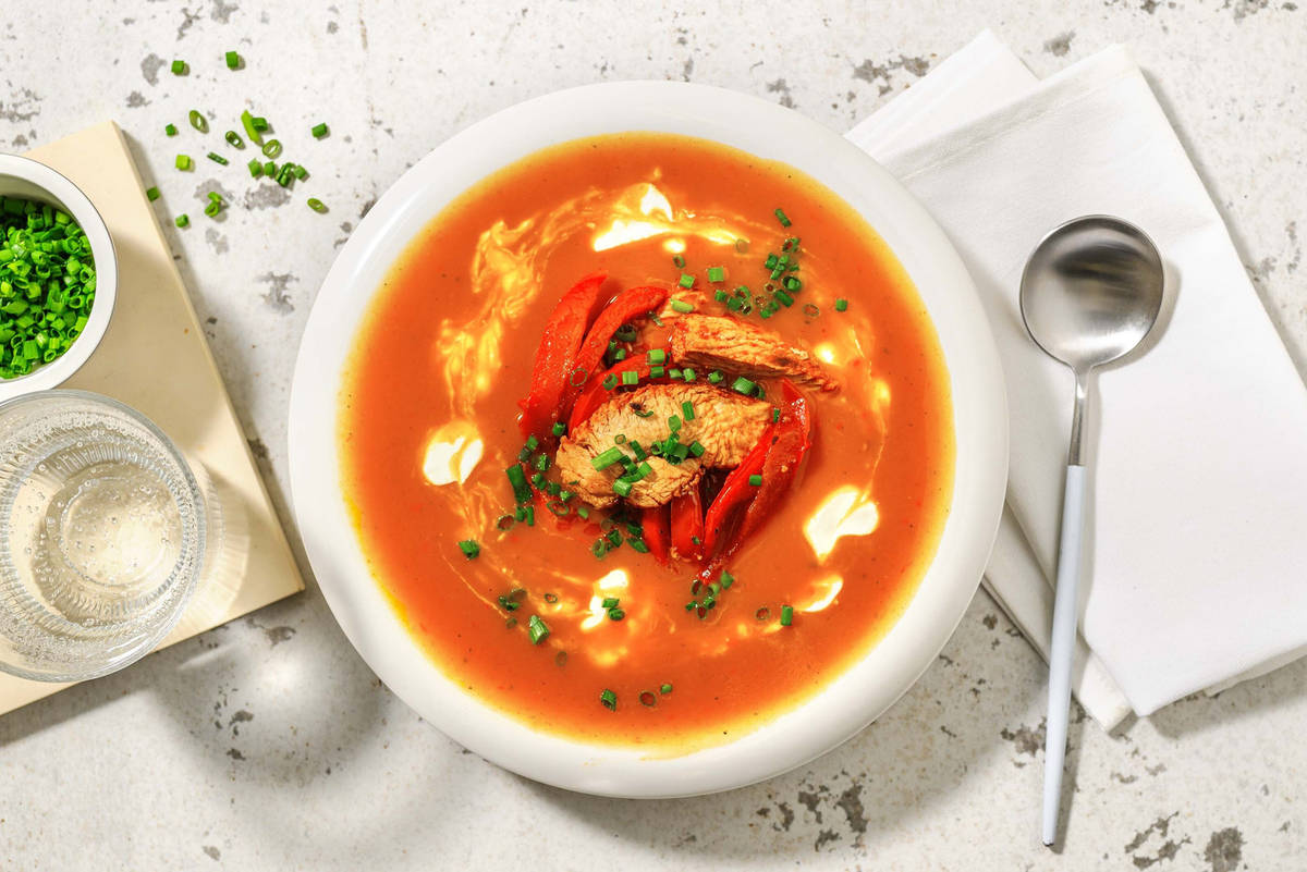 Sticky Turkey over Hearty Vegetable Soup