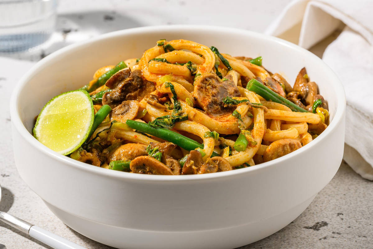 Red Thai Style Prawn Coconut Udon Soup