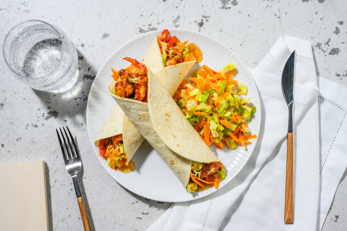 Curried Chicken Breast and Pepper Wraps