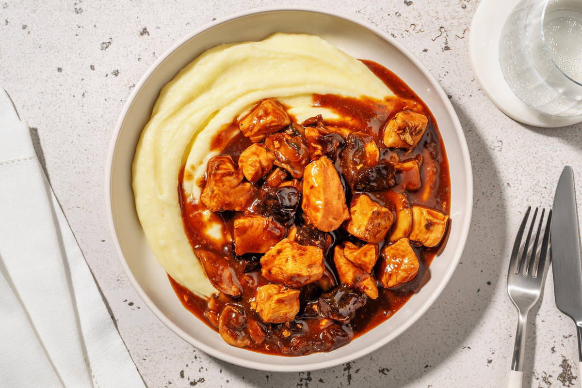 Red Wine Chicken and Mushroom Stew