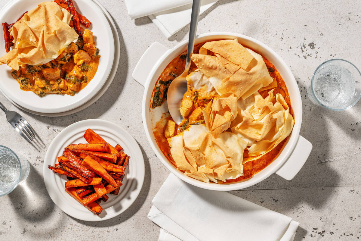 Tandoori Spiced Chicken Curry Filo Pie