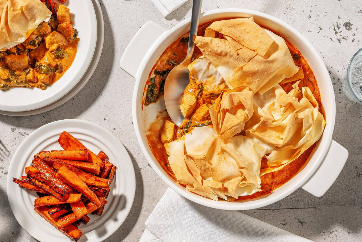 Curried Chicken Filo Pie