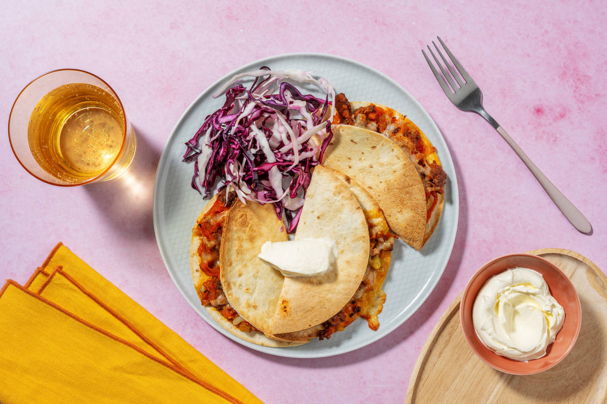 Cheesy Pork Quesadillas