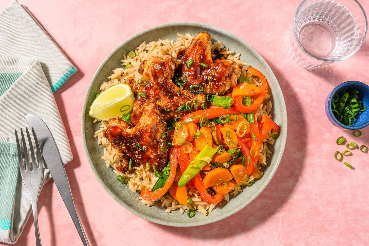 Sticky teriyaki kippenvleugels