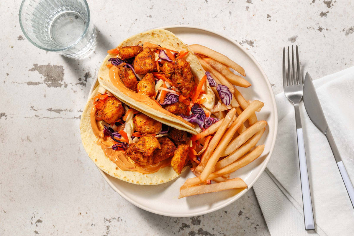 Mexican Spiced Fish Tacos and Oven-Ready Chips