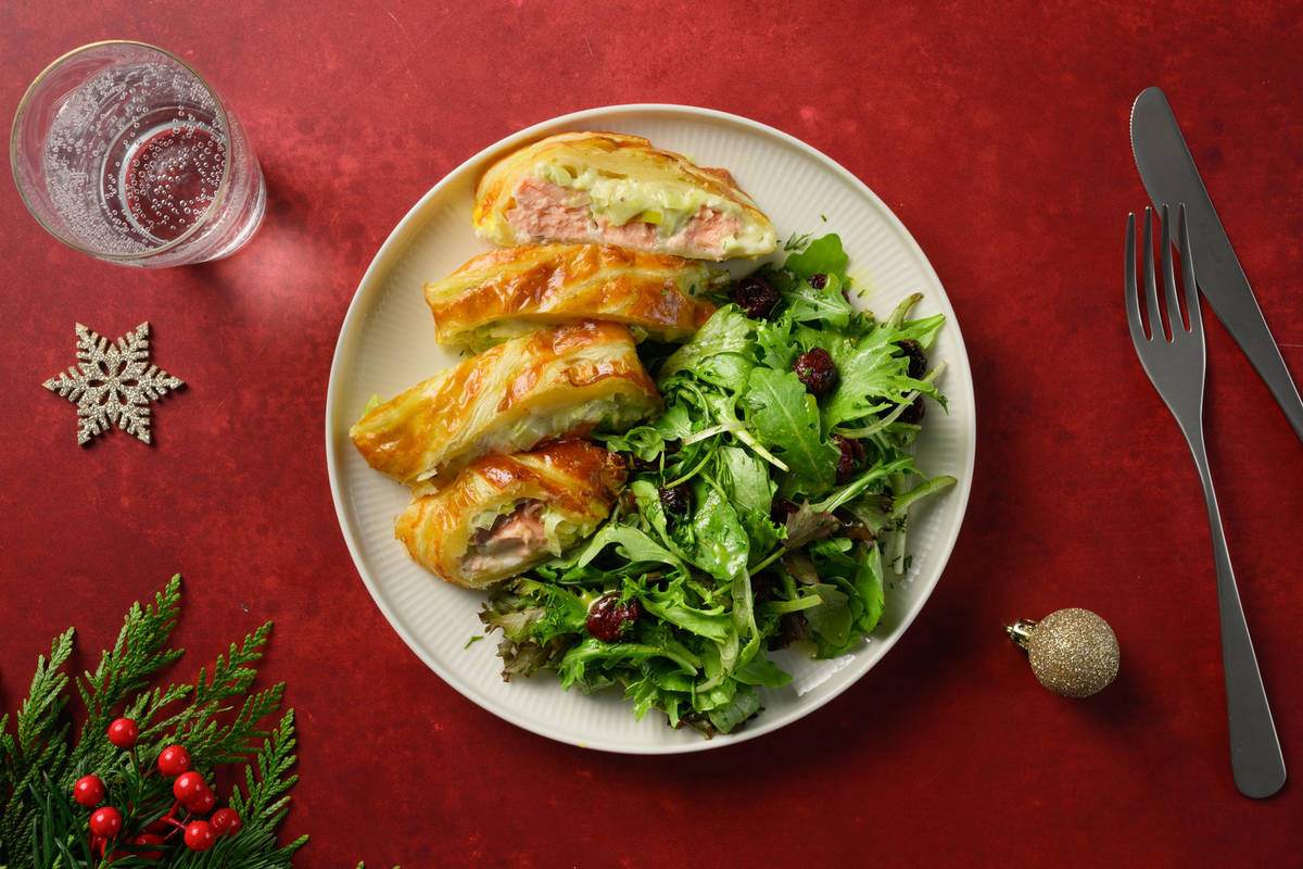 Feuilleté de saumon & poireau en fête