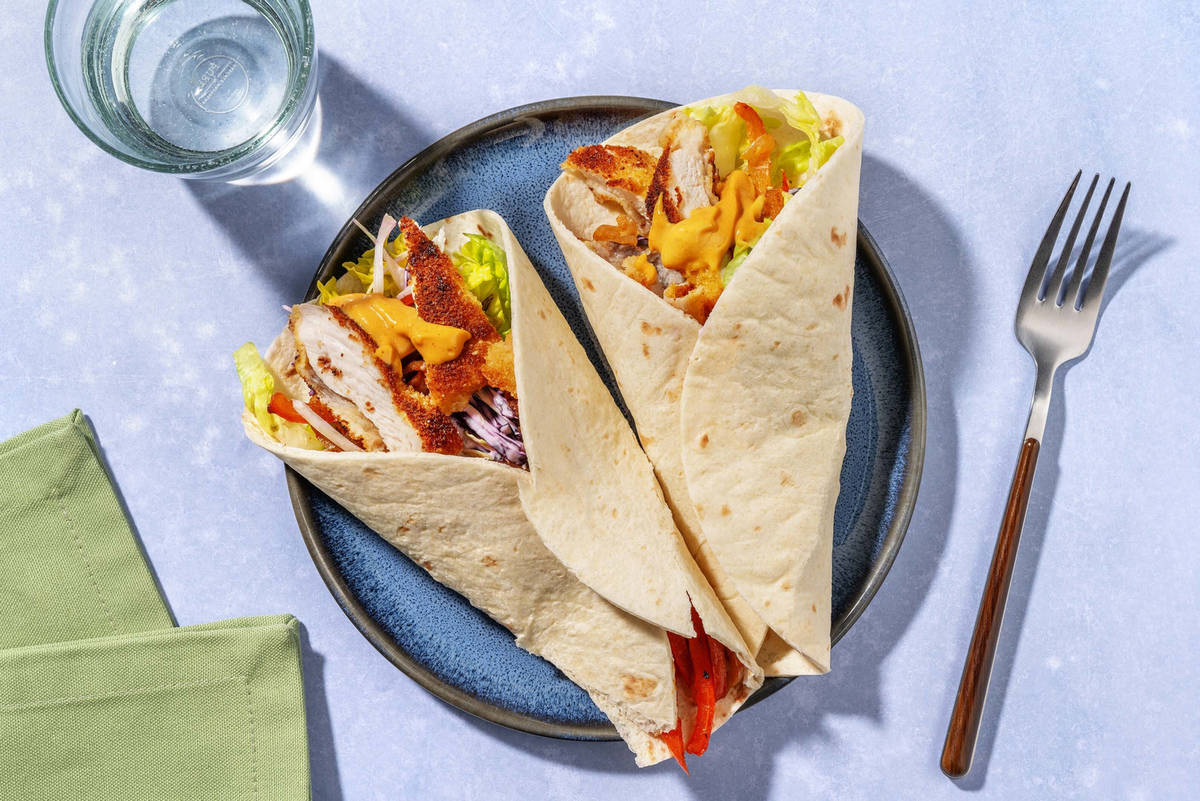 Wrap met krokante kipschnitzel