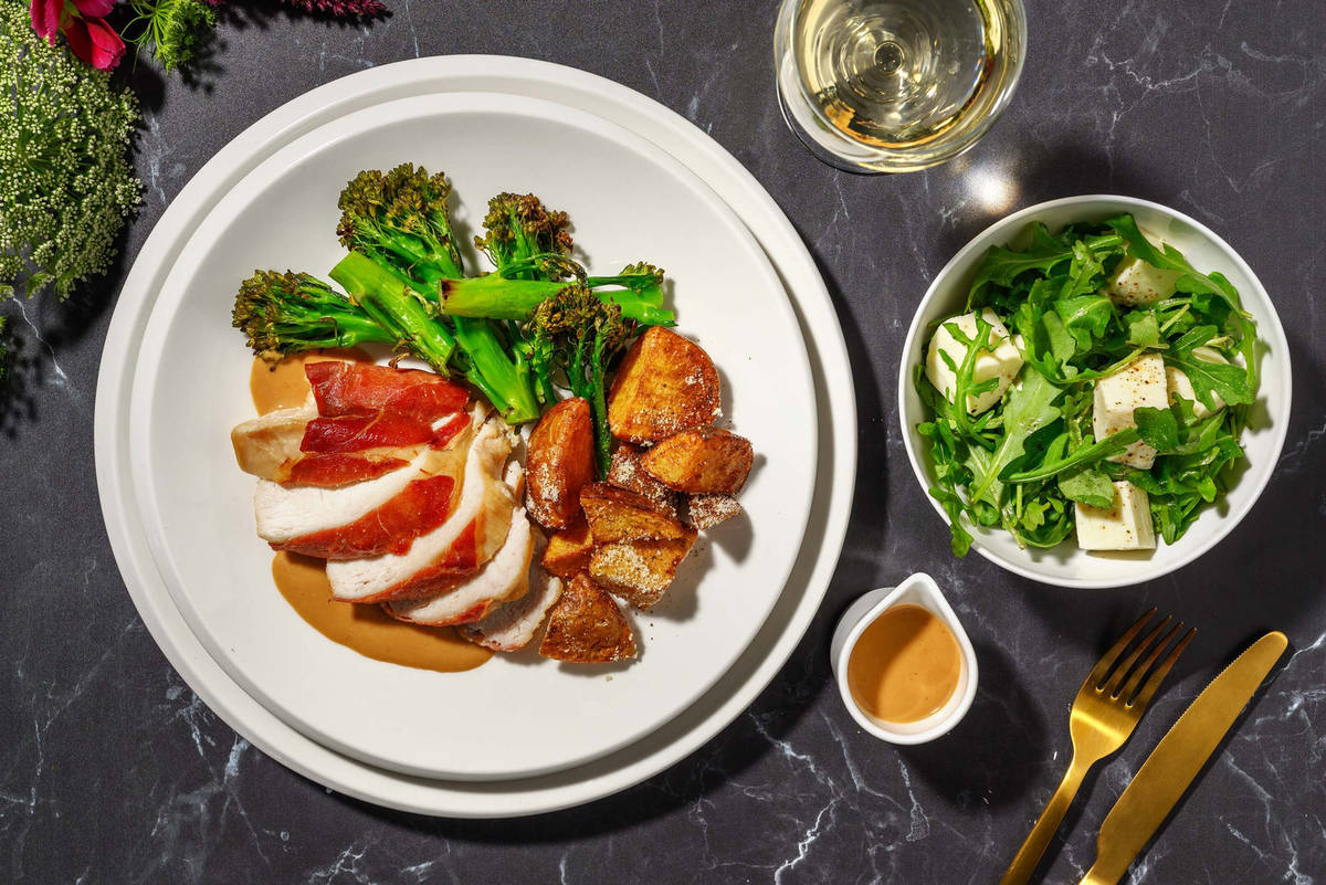 Serrano Ham Wrapped Chicken Breast and Creamy Sauce