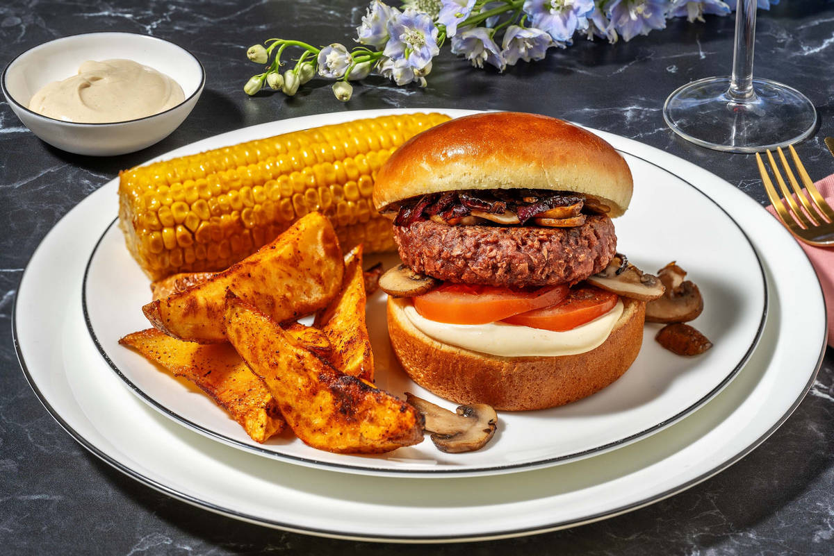 Beyond Meat Burger! mit Feigen-Zwiebel-Relish