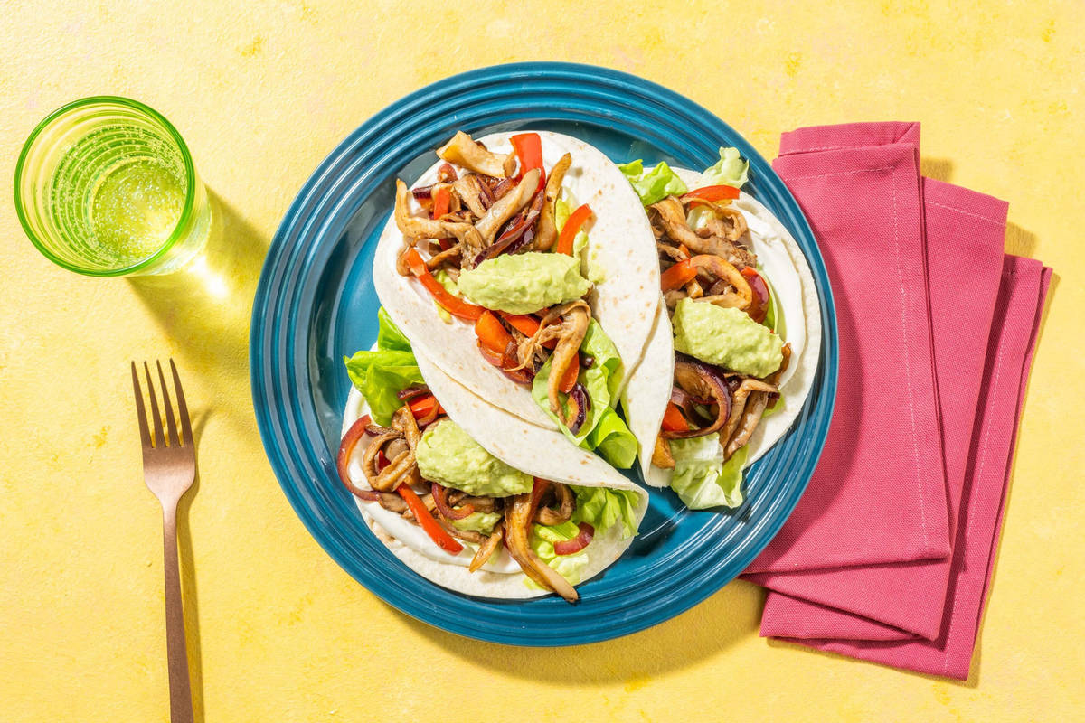 Wraps au chawarma de champignons effilochés