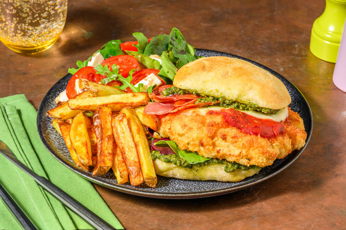 Chicken and Serrano Parmigiana Style Sandwich