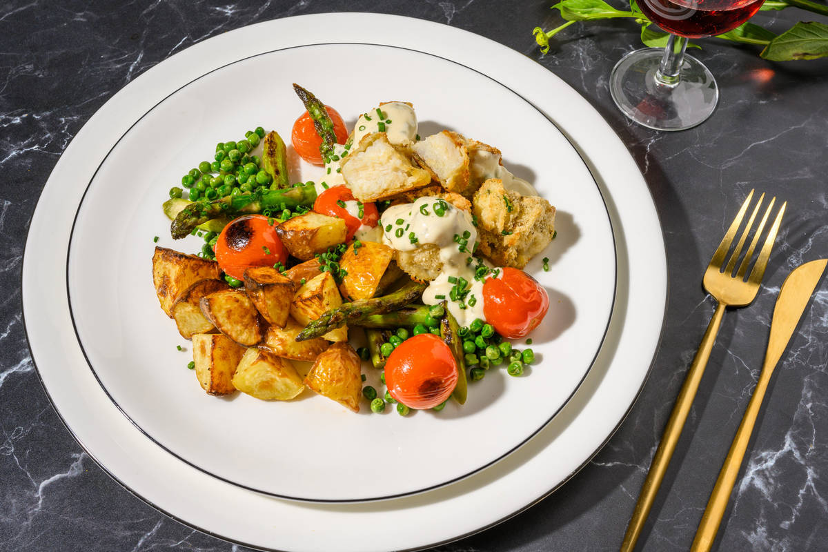 Breaded Monkfish Medallions and Chive Sauce