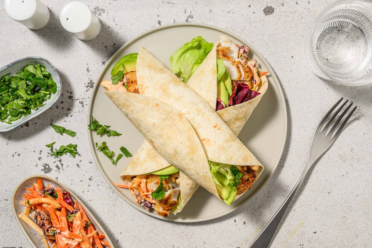 Wraps met Mexicaans gekruide heek
