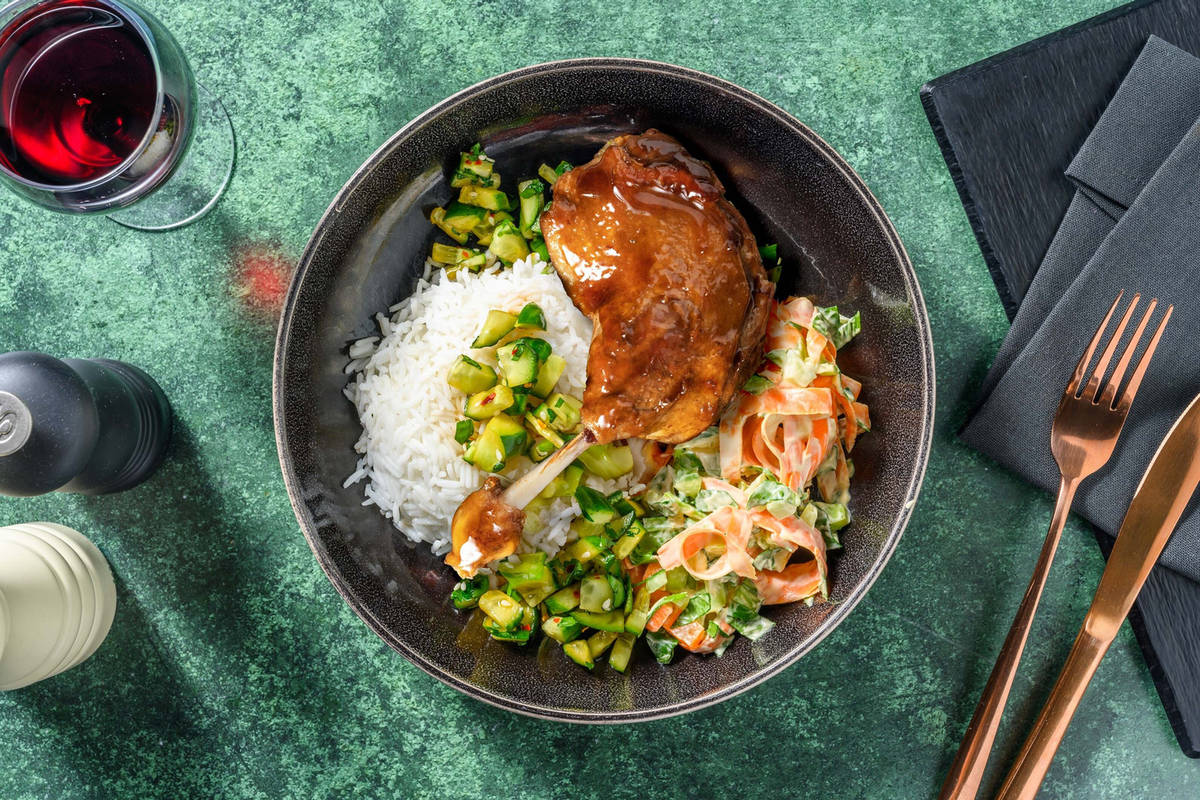 Chinese hoisin glazed duck leg