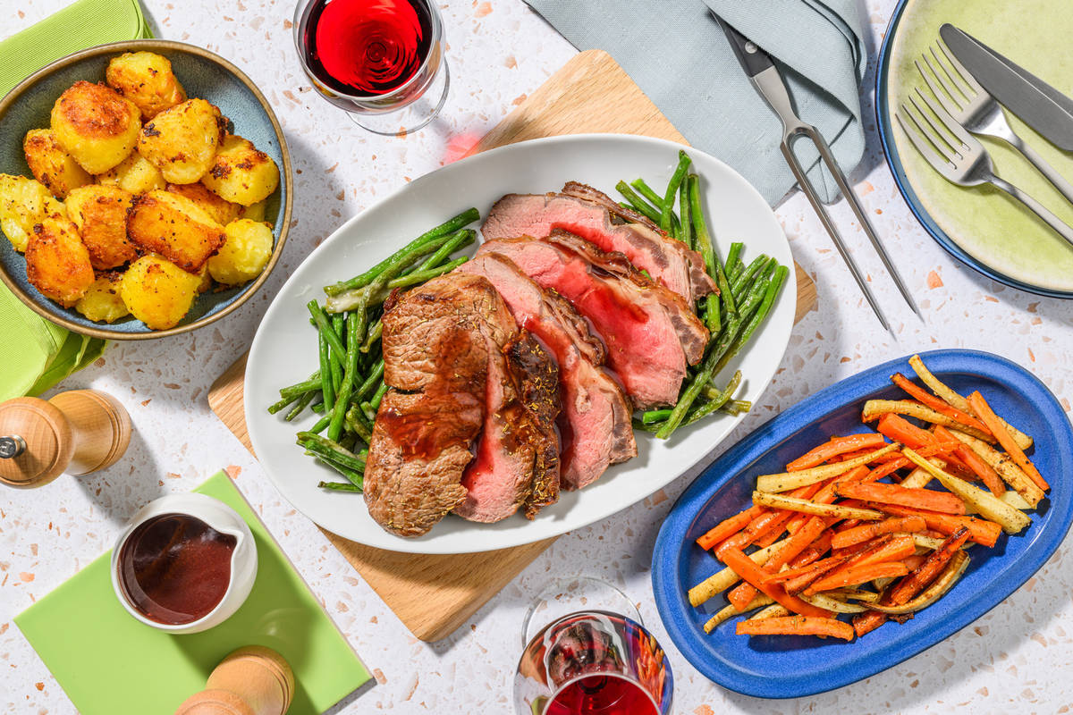 Bank Holiday Rosemary Roast Beef and Red Wine Jus