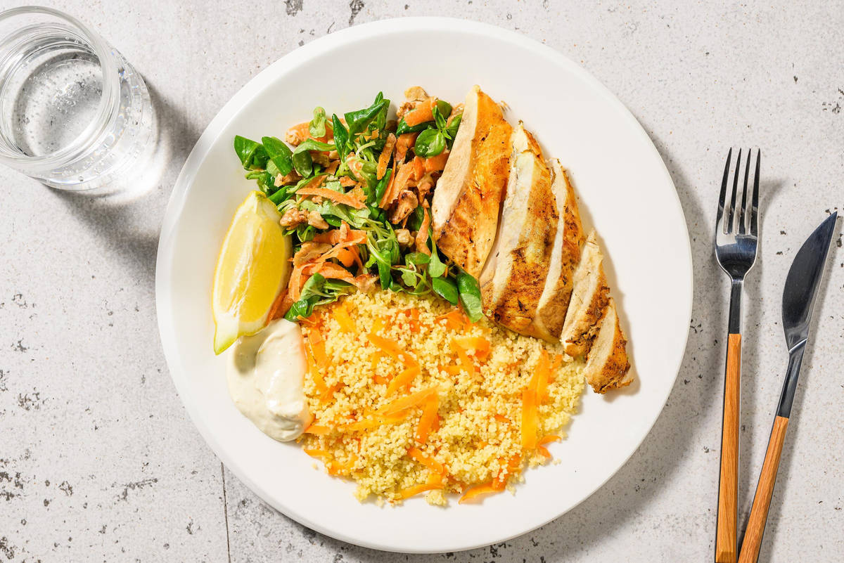 Hähnchenbrust auf zitronigem Couscous