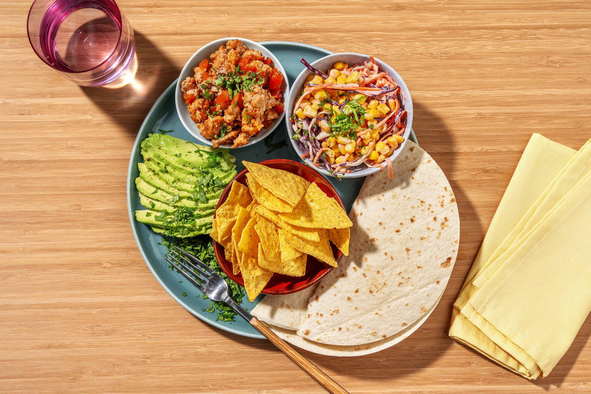 Zoet-pittige kipwraps met avocado