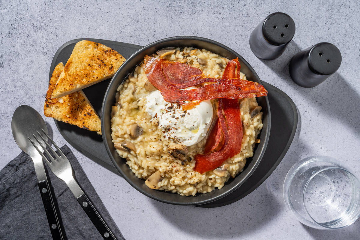 Ultimate Creamy Burrata, Truffle and Mushroom Risotto