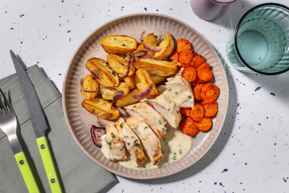 Kipfilet met bieslookroomsaus