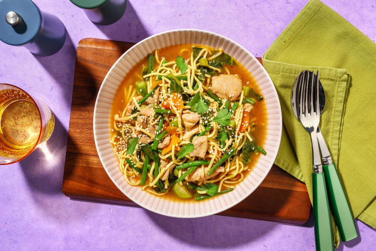 One-Pot Vietnamese Chicken & Prawn Noodle Soup