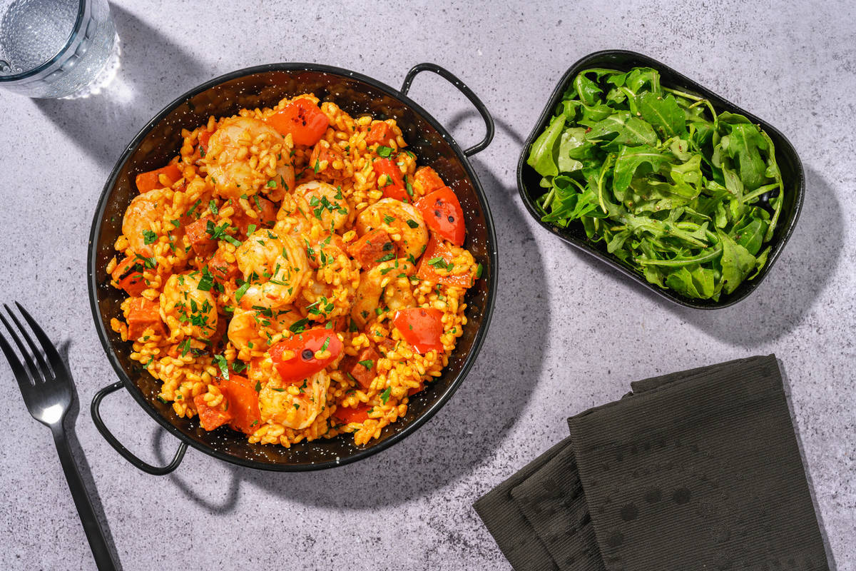Ultimate King Prawn and Chorizo Paella
