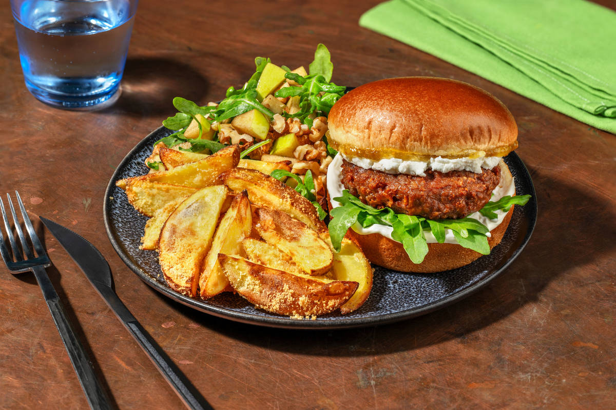 Fig Jam and Goat's Cheese Veggie Burger