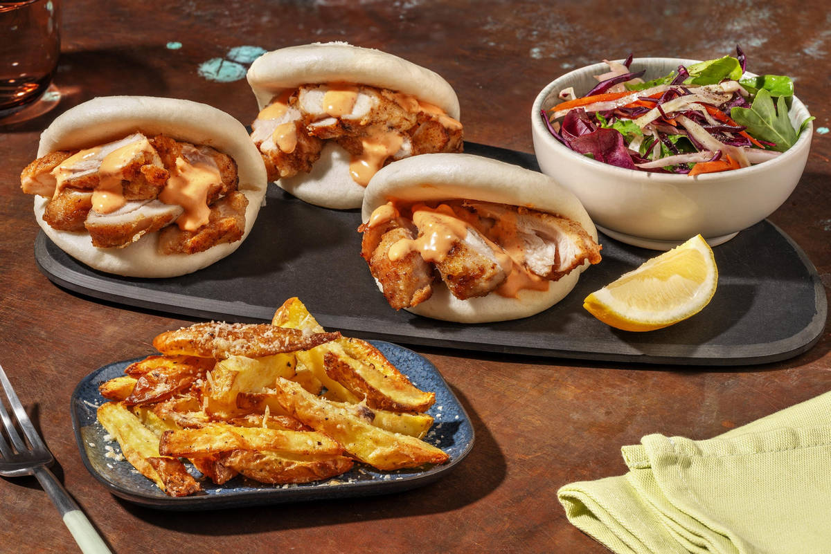 Hot Honey Fried Chicken Bao