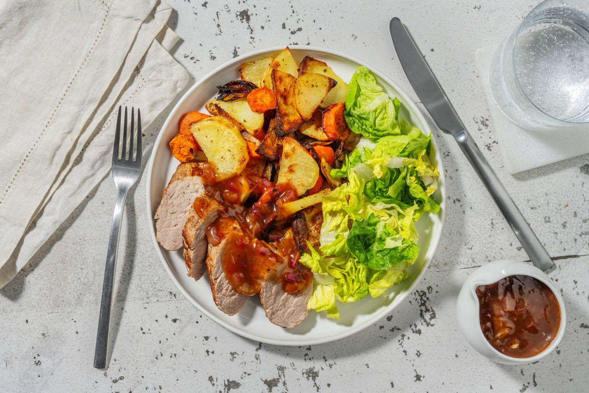 Schweinsnierstück in Aprikosen-Sauce