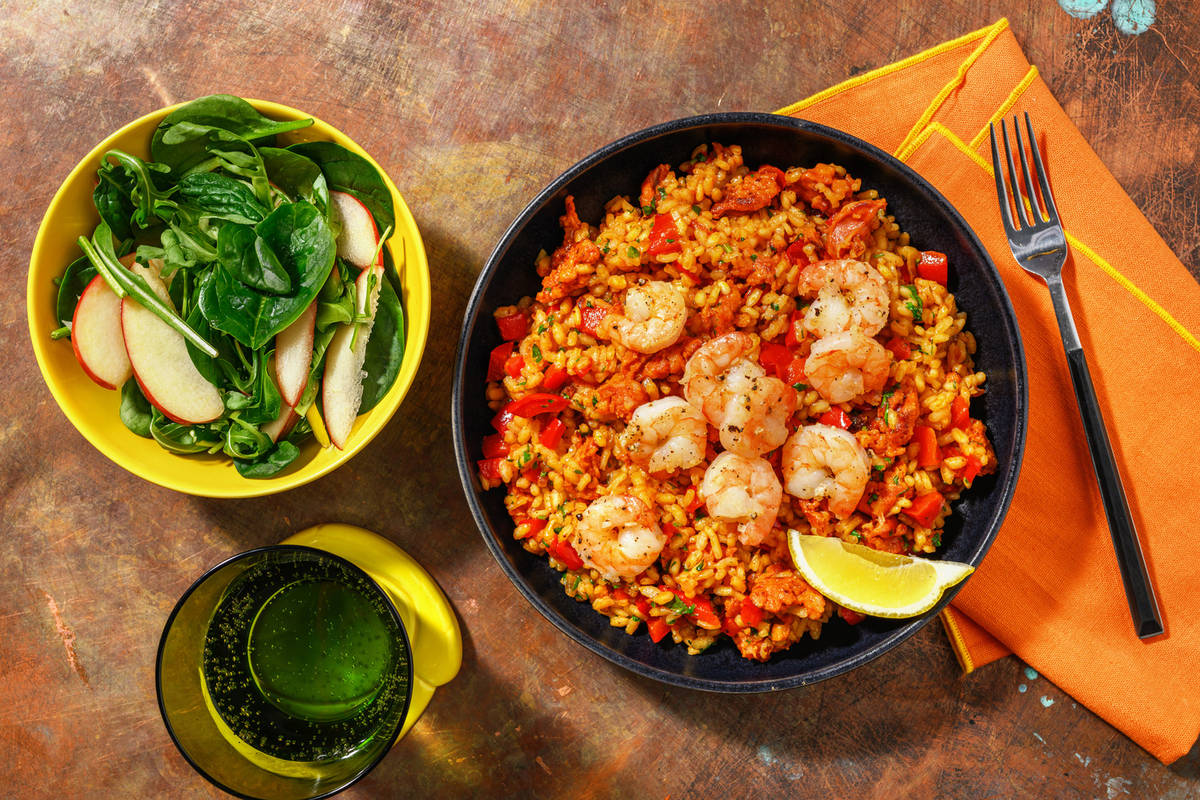 Oven-Baked Prawn & Chorizo Risotto