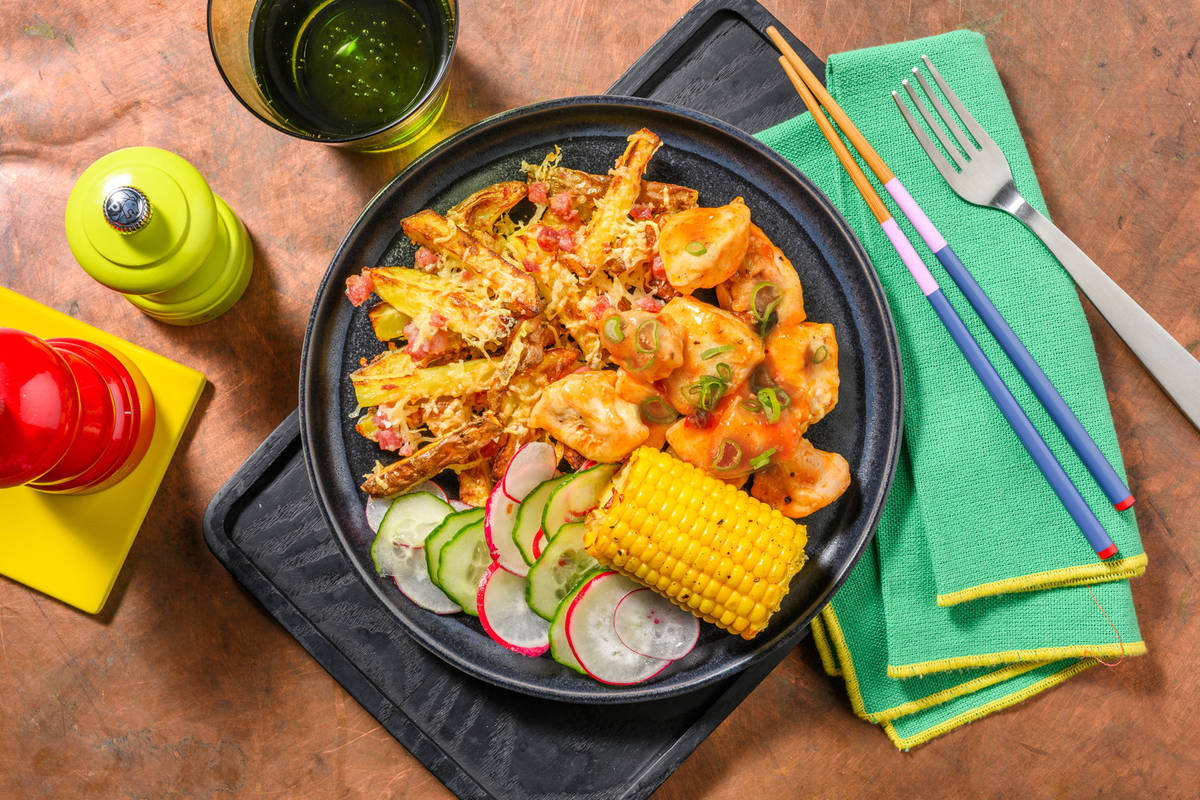 Kickin' Korean Fried Chickin' & Bacon Fries